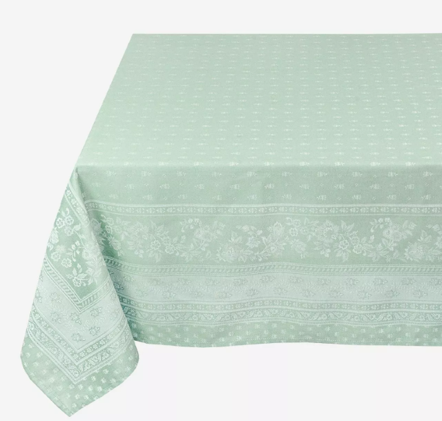 Jacquard tablecloth Teflon (Marat d'Avignon Durance olive green) - Click Image to Close